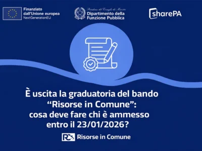 È stata pubblicata la graduatoria del bando “Risorse in Comune”: cosa deve fare chi è ammesso entro il 23/01/2026?